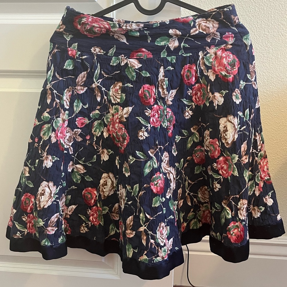 3 for $20 - Navy blue floral midi skirt